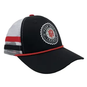 Avustralya siyah & beyaz halat spor şapkaları özel klasik 2 çizgili nakış 6 panel snapback yüksek profil ülke kamyon şoförü kapaklar