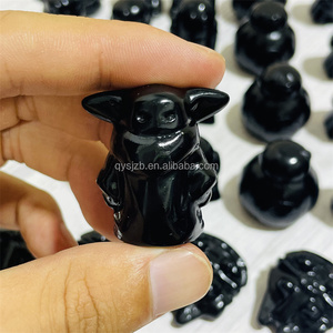 Ensemble de sculptures en obsidienne à thème de petite taille : Baby Yoda, R2D2, BB8, <span class=keywords><strong>Darth</strong></span> <span class=keywords><strong>Vader</strong></span>, Tie Fighter, Stormtrooper, Crystal - Product Image 4