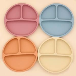 Plato de silicona irrompible dividido, antideslizante, Apto para lavavajillas y <span class=keywords><strong>microondas</strong></span>, <span class=keywords><strong>el</strong></span> más vendido - Product Image 1