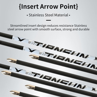 Flèche en carbone SPG pour tir à l'arc, 32 pouces, pour arc classique, longbow, chasse et compétition, 600 Spine, ID 4,2 mm, pointe à ailettes en plastique