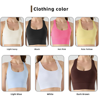 Soutien-gorge de sport sans couture à dos nageur, col en U, séchage rapide, pour la gym, vente en gros
