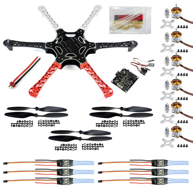 F05114-C HexaCopter ARF F550 Hex-Rotor FlameWheel Kit With KK 2.3 Flight Controller ESC Motor Propeller DIY Quadcopter Set