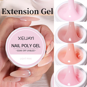 Gel UV de construction auto-nivelant pour extension d'ongles en gelée, blanc laiteux, rose nude, gels durs à construction rapide - Product Image 1