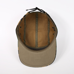 Custom High Quality Cotton <strong>Digital</strong> <strong>Printed</strong> Camouflage Leather <strong>Patch</strong> Logo 5 Panel Hat Camp Cap - Product Image 6