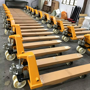 Chariot à palettes robuste 5500 lb, transpalette manuel avec châssis hydraulique en acier, roues en PU, levier 3 en 1, pour garage - Product Image 2