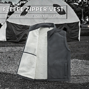 Autumn Winter Men's Vest Zipper Closure Breathable Stand Collar Casual Sleeveless Sports Jacket Outer Wear for Middle-Aged - Product Image 2