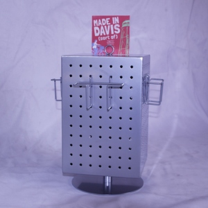 Custom 4 Sided Metal Pegboard <strong>Rotating</strong> Counter Top Magnetic <strong>Display</strong> Rack Tabletop Hanging <strong>Keychain</strong> <strong>Display</strong> <strong>Stand</strong> - Product Image 4