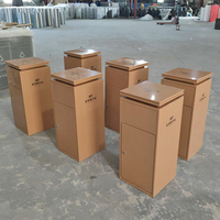 Poubelle d'intérieur élégante à ouverture latérale en acier inoxydable, grande poubelle décorative en métal pour les entrées d'hôtels de luxe