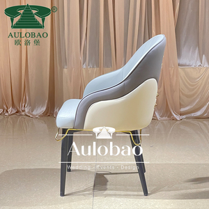 เก้าอี้รับประทานอาหารสไตล์นอร์ดิกหุ้มหนังสีน้ำเงินสำหรับร้านอาหาร - Product Image 3