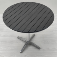 LL Moderne 80cm Table Basse Extérieure PS Plasticwood Alliage d'Aluminium Imperméable Contreplaqué Noir pour Hôtel Jardin Dining Factory