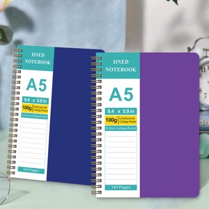 Bán buôn tùy chỉnh A5 cuộn dây đôi xoắn ốc máy tính xách tay Frosted PP Bìa lót Tạp Chí Đại học Cai Trị hàng tuần kế hoạch tuần-at-a-lướt qua - Product Image 2