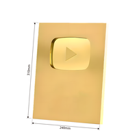 Générique Personnalisable YT Play Button/Playbutton pour les créateurs Subscriber Award Milestone Plaque
