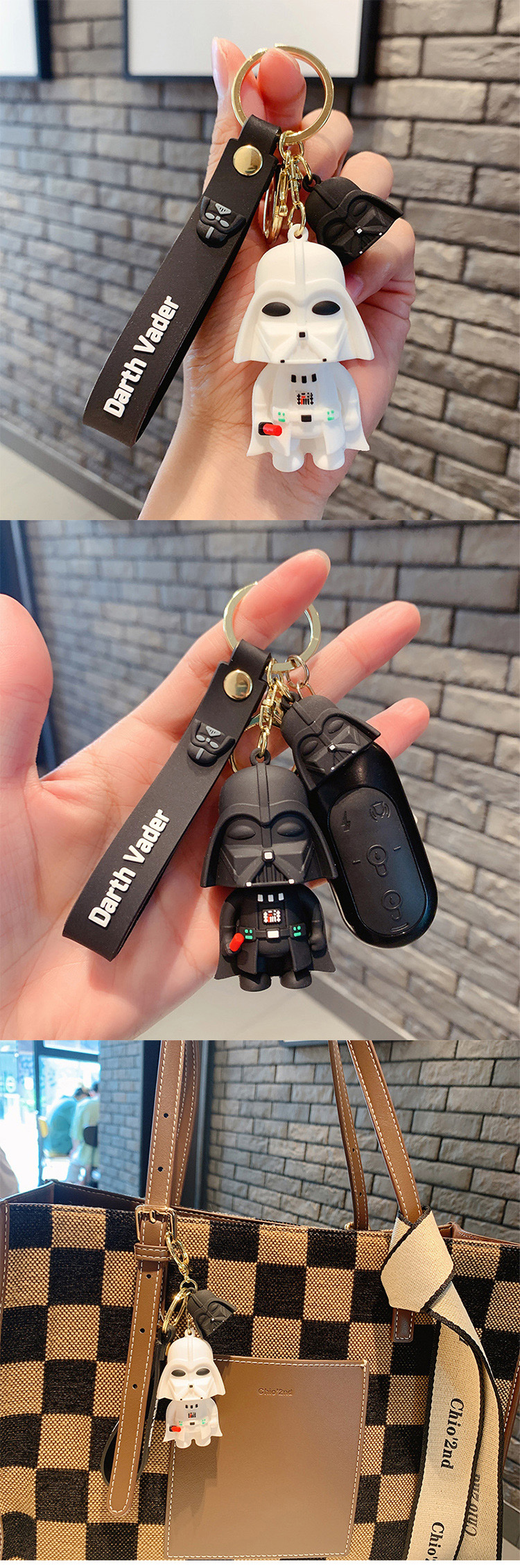 Star Wars Darth Vader Figür Beyaz Silikon Metal Anahtarlık