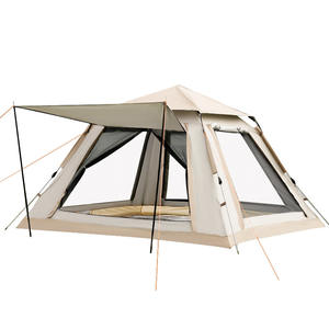 Carpa Pop-Up Doormate para 3-4 Personas, de Montaje Rápido, Impermeable, con Ventana y Mosquitera, Varillas de Fibra de Vidrio, Color Gris Nublado - Product Image 1