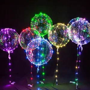 2023 gros PVC plastique LED BOBO ballons lumière rougeoyante Transparent bulle ballon