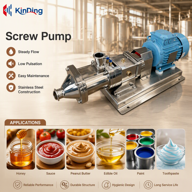 Sanitary Liquid Electric Oil Pump Food Grade Sauce Paste Honey Cream Peanut Butter Transfer Twin Screw Stainless Steel Gear Pump