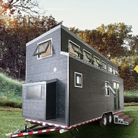 Caravane de luxe mobile préfabriquée moderne Petite maison sur roues Expédiée par conteneur d'expédition 40 FR