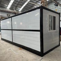 Maison préfabriquée mobile pliable de type conteneur, 2 chambres, 1 salle de bain entièrement équipée, cuisine intégrée