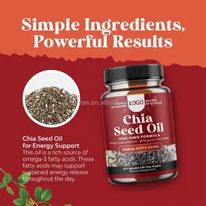 OEM ODM Private Label Heart Improve Chia Seed Oil Softgels Soft Gels Capsules 60 Capsules Chia Seed Oil Capsules