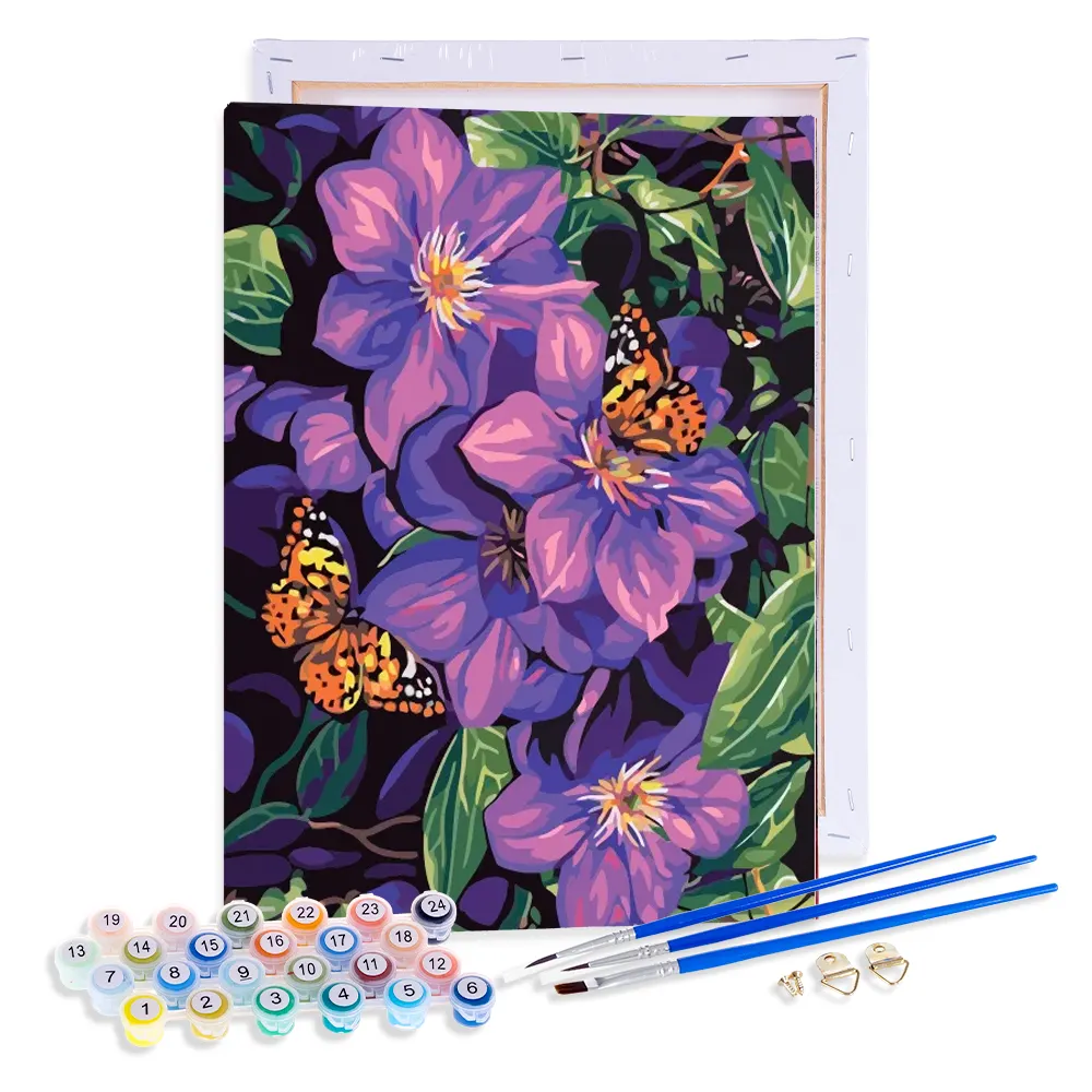 AOVIA Painting By Numbers Butterfly Flower Drawing On Canvas HandPainted Picture Kits Art Gift DIY