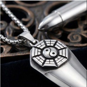 Yunnique – pendentif épée Tai Chi en acier inoxydable, design géométrique Yin Yang, collier unisexe, cadeau - Product Image 1