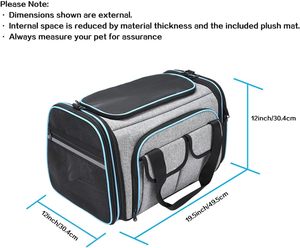 Airline Approved Expandable <b>Cat</b> Dog Carrier Soft-Sided Pet Travel Carrier Bag with Removable Fleece Pad and Pockets - Product Image 3