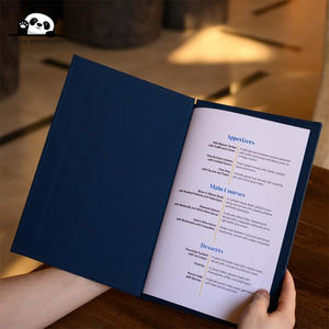 Couverture de menu personnalisée de haute qualité en lin simple pour restaurants et bars, avec reliure à vis - Product Image 5
