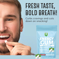 Gomme énergétique de marque privée Supplément pour la santé bucco-dentaire Concentration mentale et vigilance améliorées Métabolisme Stimuler le chewing-gum