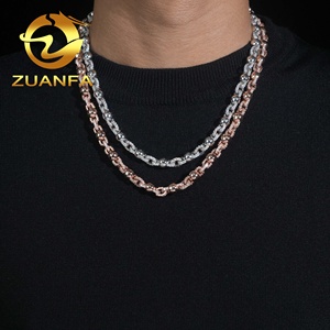 핫 세일 힙합 고급 보석 925 스털링 실버 8mm 공 아이스 아웃 Moissanite 구슬 체인 목걸이 - Product Image 2