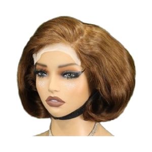 วิกผมพิกซี่บ๊อบวิกผมจริง #4สี5x5ลูกไม้ด้านหน้าผมดิบจากจีน - Product Image 1