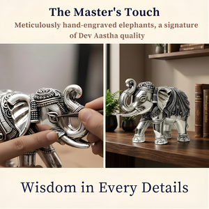 Elegante Figura de Elefante Metálica 3D Tradicional Vastu, Tronco Ascendente, Chapado en Oro de 24k, Hecho a Mano, Acabado Antiguo Moderno, para Bodas y Diwali - Product Image 2