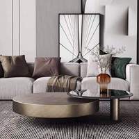 Table basse moderne en laiton avec espace de rangement, design durable et écologique, finition marron, prix abordable, vente en gros, usine de Foshan, Alibaba