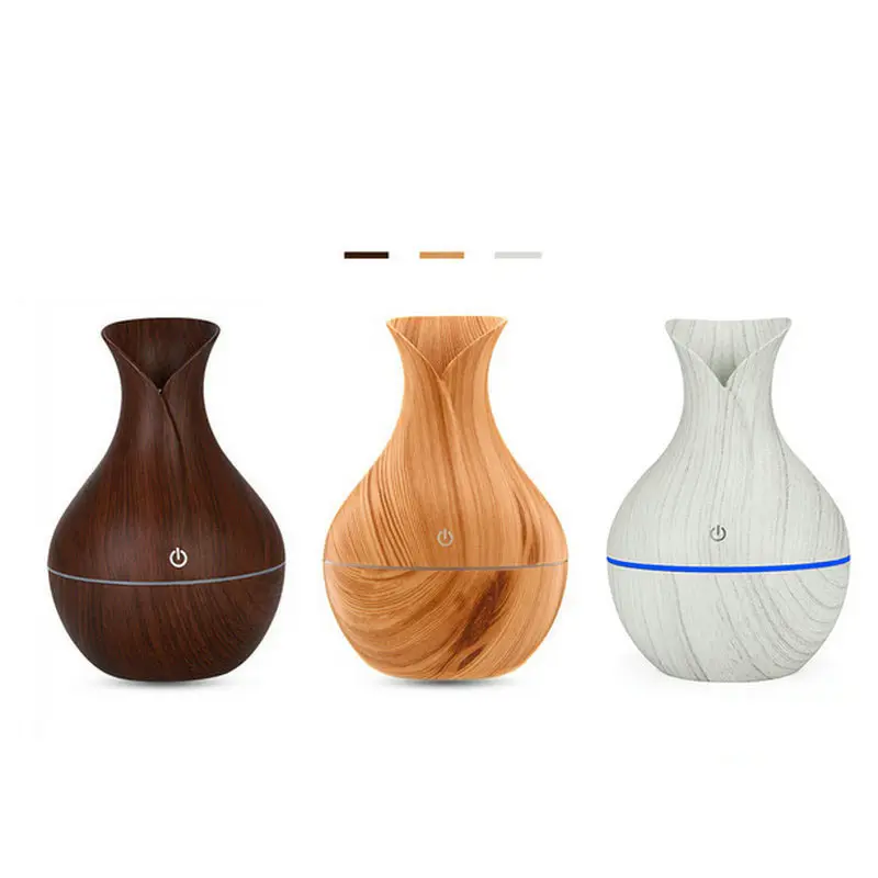 घरेलू बेडरूम हवा शुद्ध 130ml फूलदान लकड़ी मिनी पानी Humidifier