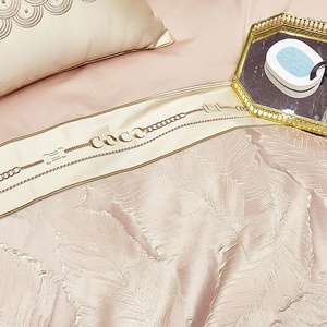 Sang trọng dài STAPLE bông bốn mảnh Vua <span class=keywords><strong>Comforter</strong></span> thiết lập đầy đủ bông cứu trợ thêu thân thiện với môi thoáng khí Châu Âu-mỹ - Product Image 4