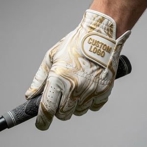 Gants de golf en cuir véritable pour hommes et femmes, logo personnalisé du club, toucher doux, respirants, anti-humidité, poignées de qualité supérieure. - Product Image 4