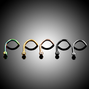 Getta Piercings d'implants nasaux en titane plaqué or 14 carats 18G 20G Anneau nasal à vis Naril Nariz Boucles d'oreilles pour femmes Corps ASTM Ball - Product Image 5