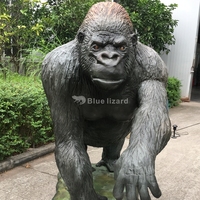 Zigong lézard bleu grand Zoo Animal réaliste pleine grandeur Silicone sculpté fourrure Animatronic Animal gorille modèle