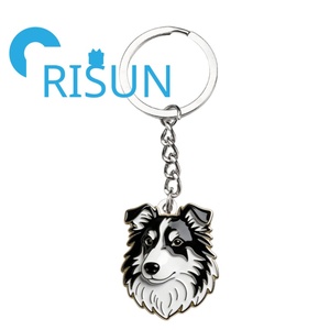 Porte-clés en métal émaillé personnalisé en gros, mignon, avec motif de chien Border Collie, Llavero, porte-clés, <span class=keywords><strong>Sheltie</strong></span>, Berger écossais, émail doux et dur, porte-clés pour chien - Product Image 6