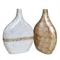 Vase de sol moderne fait main en coquillages Capiz, grand et haut, pour la décoration intérieure de la maison et des hôtels, vente en gros