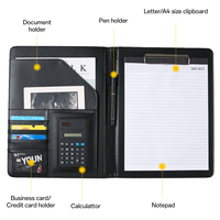 Porte-documents professionnel tout-en-un Liushun en PU avec fermeture éclair pour documents, cartes et notes – Idée cadeau d'entreprise
