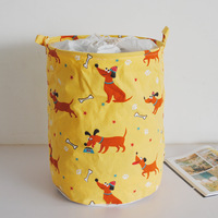 Panier de rangement à cordon avec logo personnalisé, en coton et lin imperméable, panier à linge pliable pour vêtements, jouets, armoire