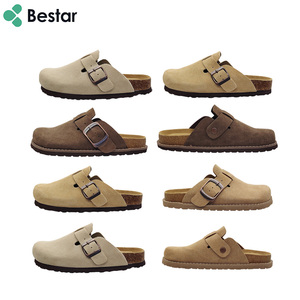 Bestar Chaussures sabots mules pour femmes haute qualité en cuir de vachette daim EVA <span class=keywords><strong>semelle</strong></span> confortable boucle - Product Image 1