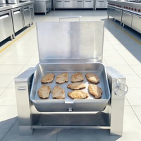 Olla de Cocina Inclinable de 12 mm SUS304 con Inclinación Manual y Calentamiento Eléctrico/a Gas, Capacidad de 80L-320L para Procesamiento Industrial de Alimentos