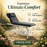 Table de massage pliable moderne, électrique, manuelle et hydraulique, avec cadre métallique et éponge haute densité, pour salon de beauté et spa