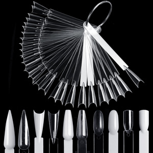 50Pcs Faux Conseils Clair Nature Nail Art Affichage Ovale Ventilateur Style Nail Swatch Polonais Stand Conseils Pratique <span class=keywords><strong>Manucure</strong></span> Accessoires Outil - Product Image 1