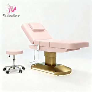 Luxurious Pink Salon Furniture Metal Gold Base Electric Adjustable Massage Beauty <b>Bed</b> With Heating Suitable Spa Beauty Salon - Product Image 2