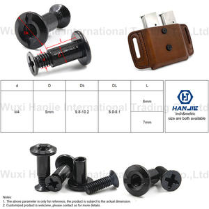 Tornillo Chicago para Cuero con Cabeza Plana Ranurada y Biselada <span class=keywords><strong>de</strong></span> Acero 6A-8C1, Hembra con Orificio Pasante + Macho con Cabeza Phillips CSK - Product Image 6