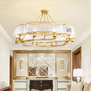 American Retro <b>Style</b> Crystal Chandeliers Living Room Bedroom <b>Ceiling</b> <b>Industrial</b> Metal Pendant <b>Light</b> - Product Image 3