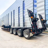 Semi-remorque à plateau surbaissé pour le transport d'équipements lourds, d'excavatrices, de machines de construction, de marchandises surdimensionnées et de charges lourdes