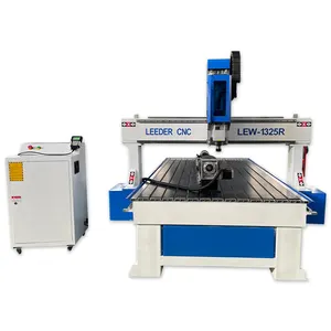 Mutil Spindle Cnc Engraving 4 Axis 1325 Cnc Router Machine With Rotary Attachment On The Table